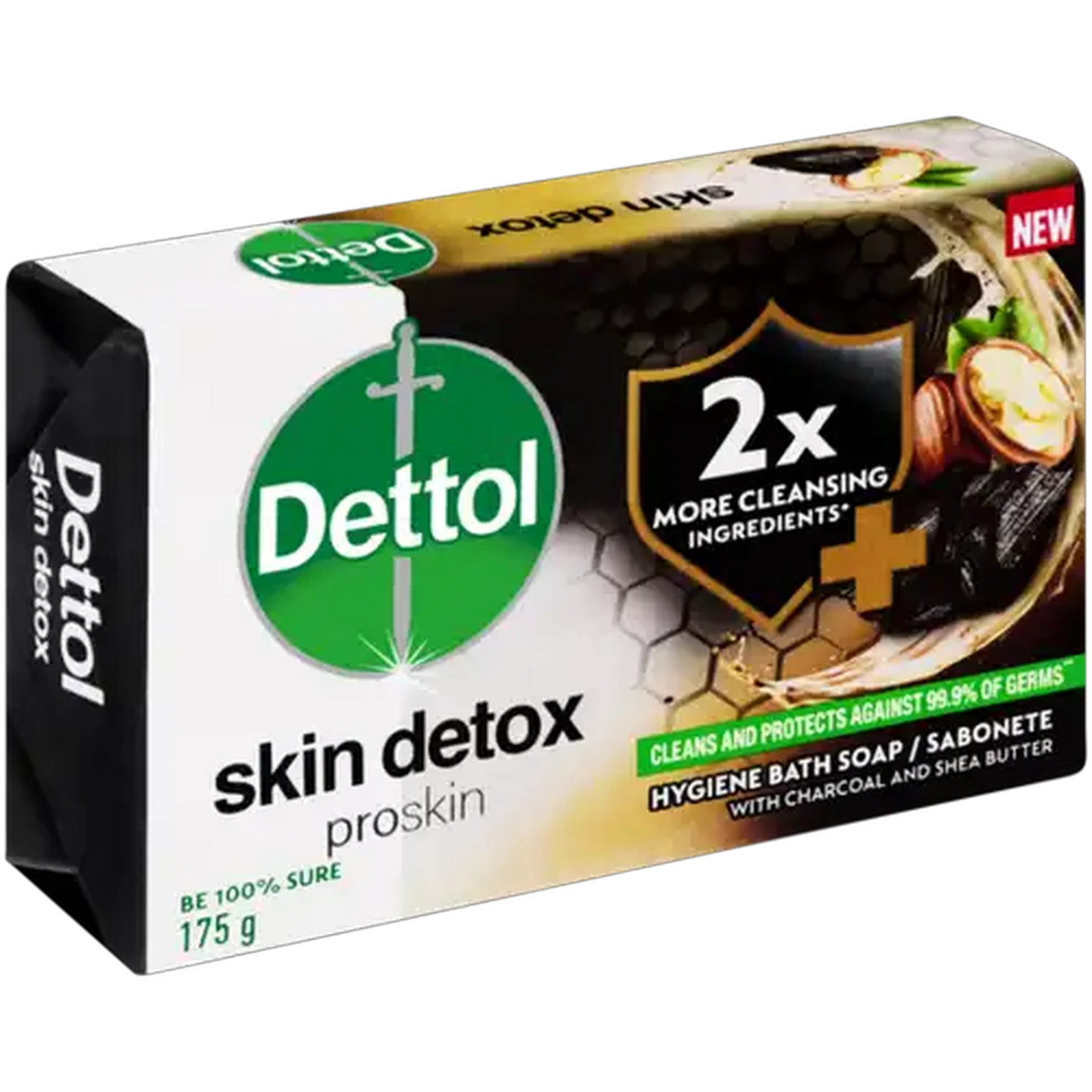 Image of Dettol Skin Detox Hygiene Bath Soap Bar 175g 