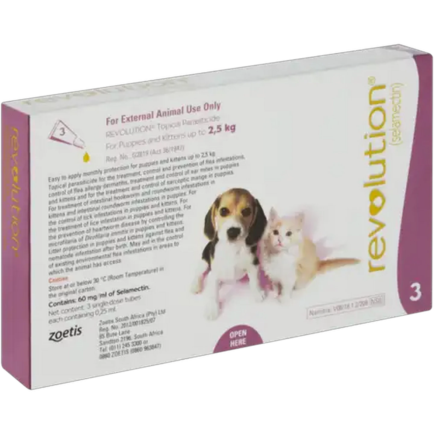 Image of Revolution Small Topical Parasiticide for Puppies & Kittens 3 x 0.25ml 