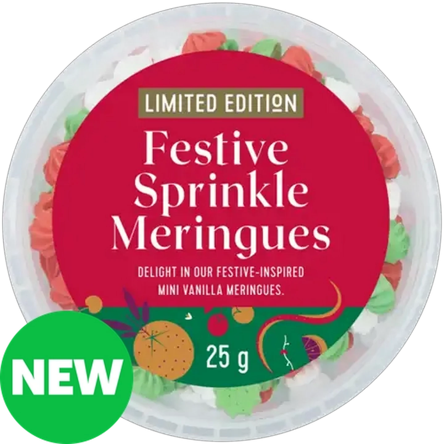 Image of Limited Edition Festive Sprinkle Meringues 25g 