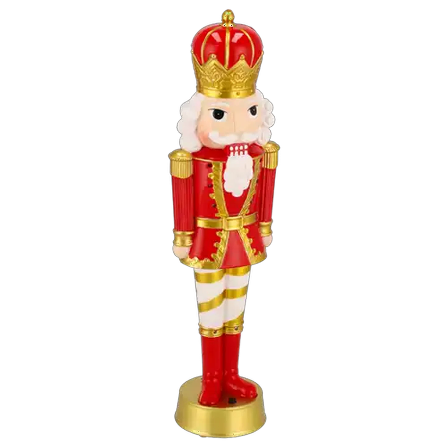 Image of Illuminated Traditional Battery-Operated LED Christmas King Nutcracker Statue 36.5cm