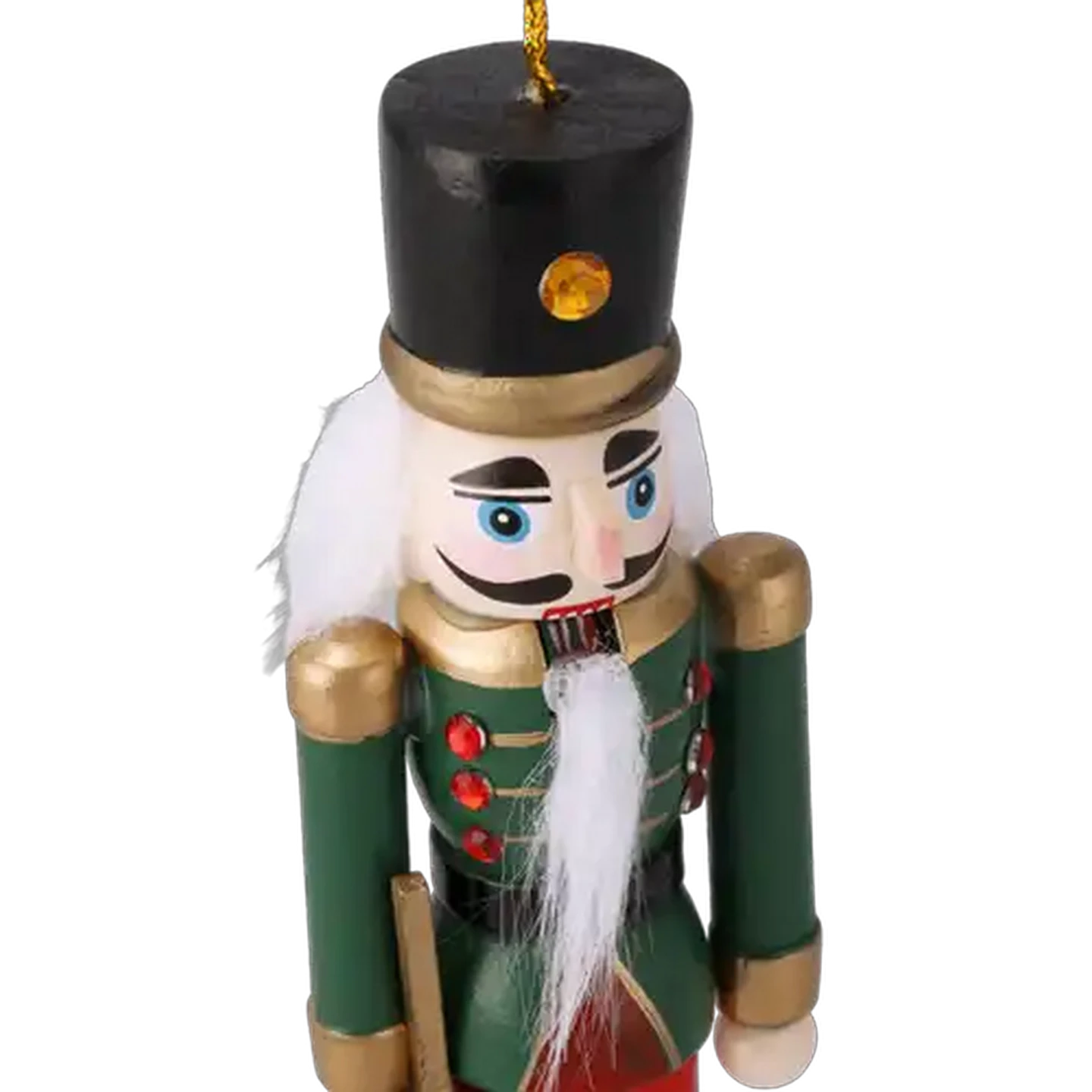 Image of Santa's Choice Wood Nutcracker Christmas Tree Decoration 15cm