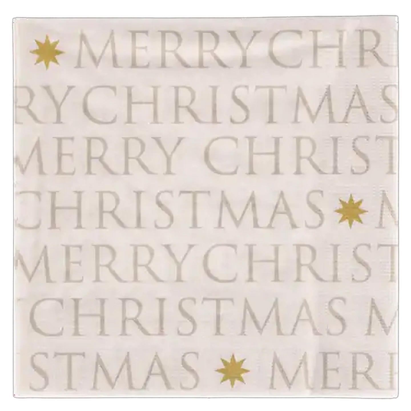 Image of Merry Christmas Metallic Gold Letter Napkins 3-Ply 33 x 33cm 20-Pack