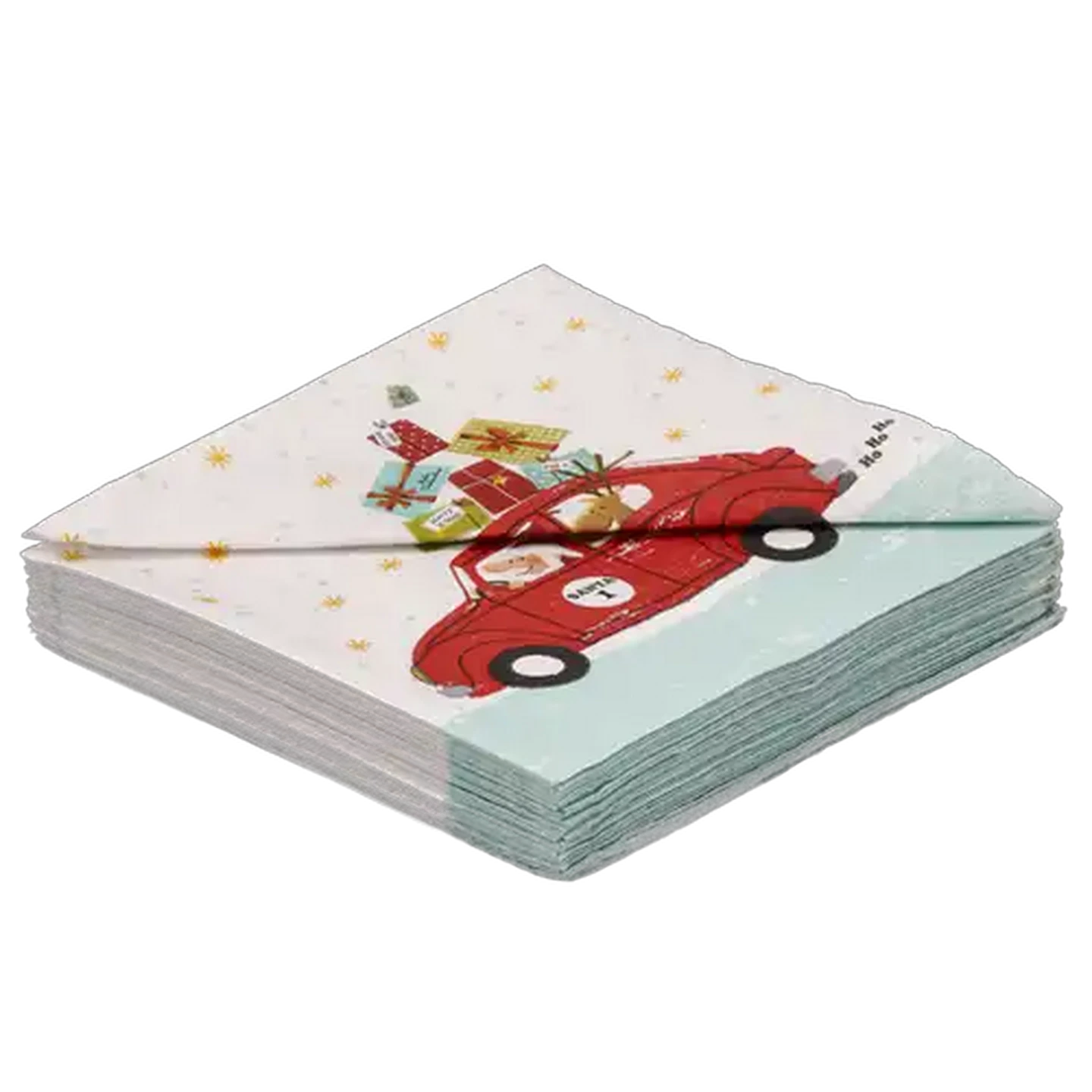 Image of Atelier Santa's Car Christmas Napkins 3-Ply 33 x 33cm 20-Pack