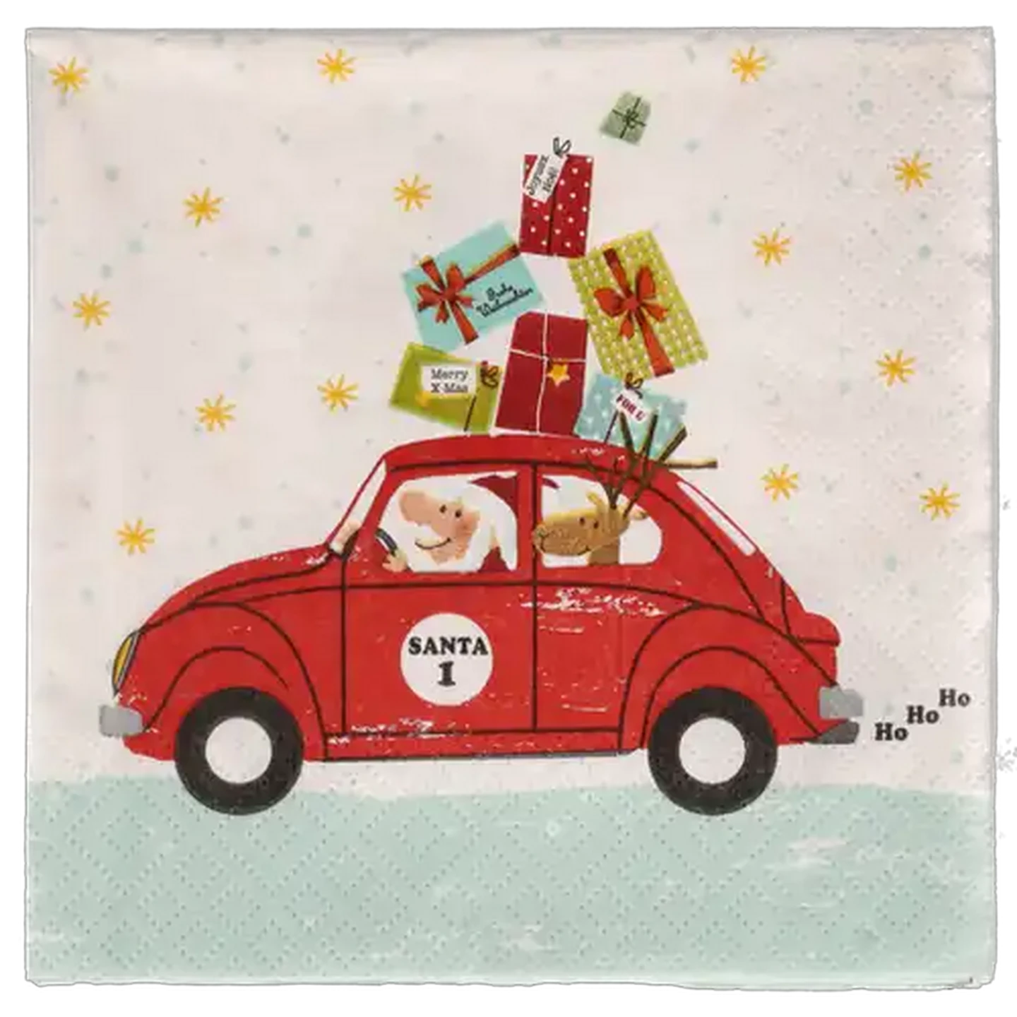 Image of Atelier Santa's Car Christmas Napkins 3-Ply 33 x 33cm 20-Pack