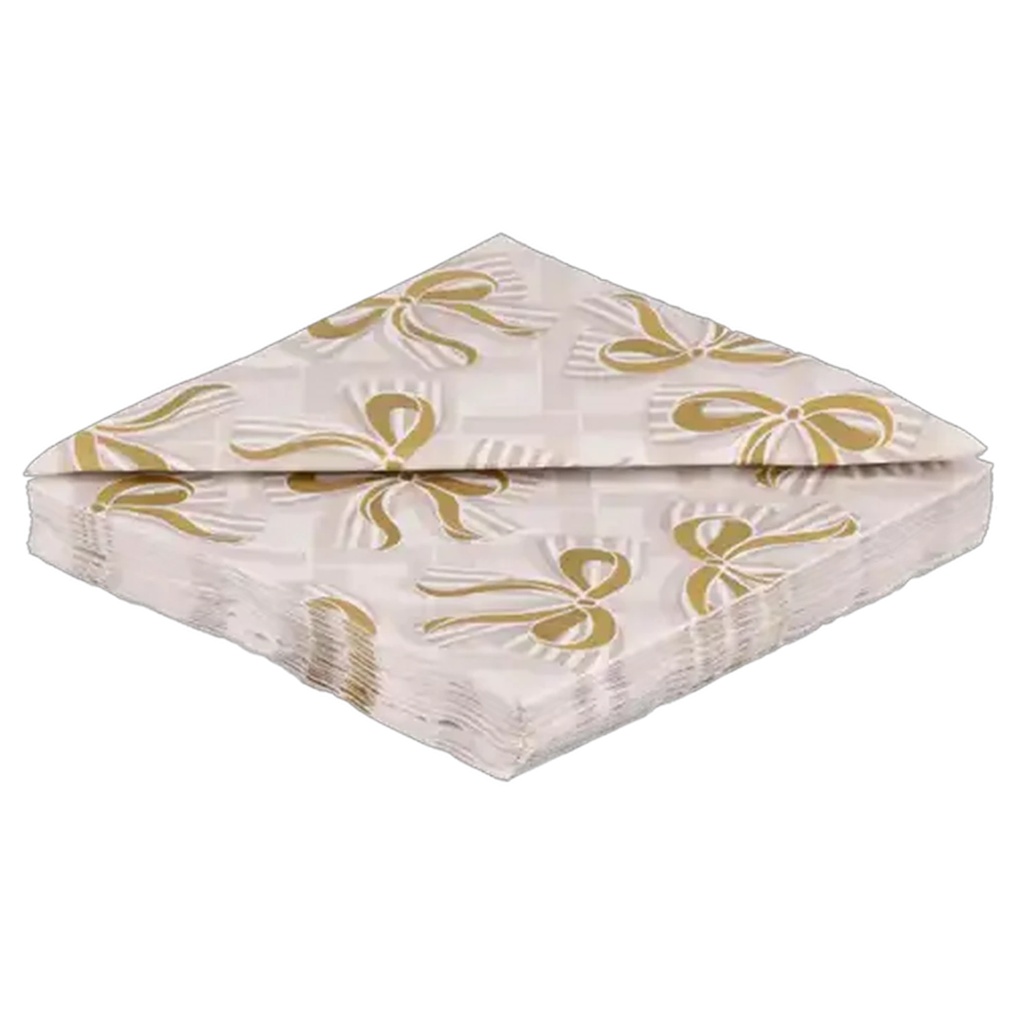 Image of Christmas Gold Bows Christmas Napkins 33 x 33cm 20-Pack