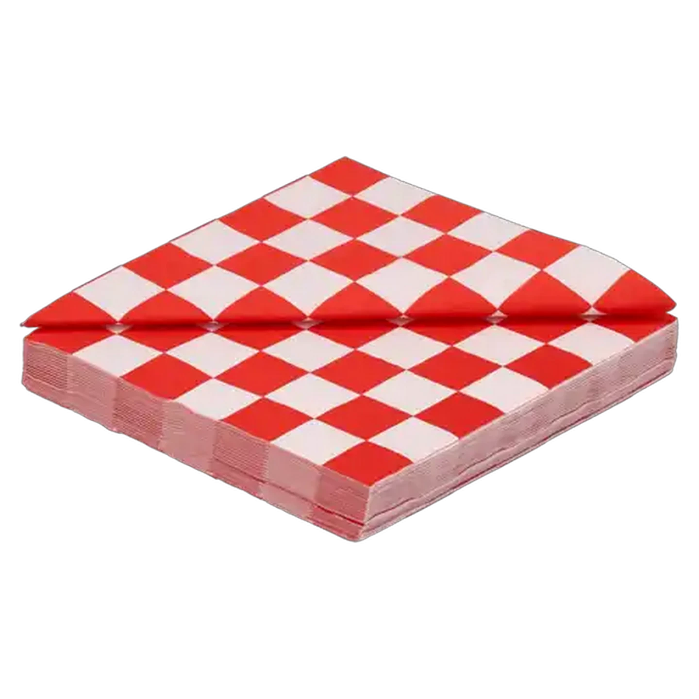 Image of Chessboard Red & White Christmas Napkins 3-Ply 33 x 33cm 20-Pack