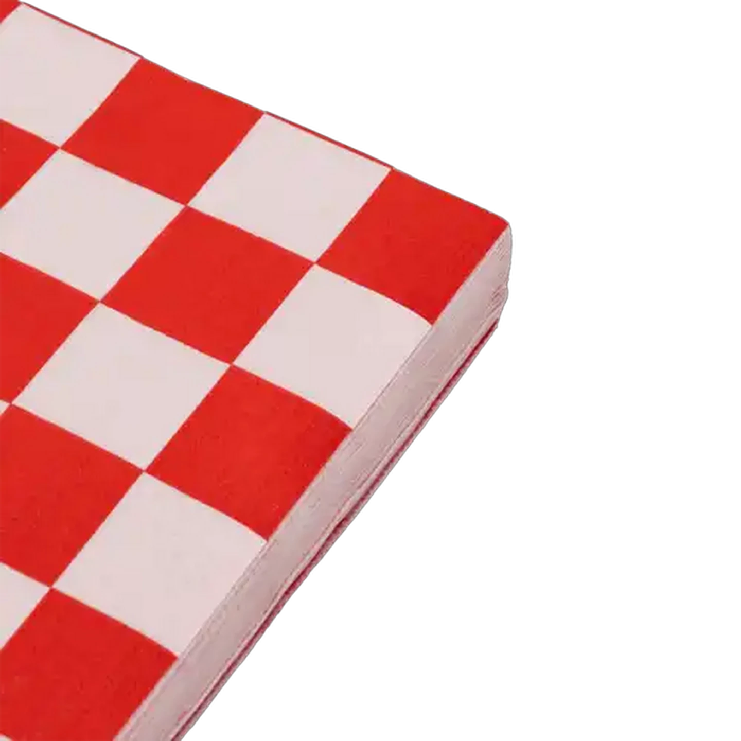 Image of Chessboard Red & White Christmas Napkins 3-Ply 33 x 33cm 20-Pack