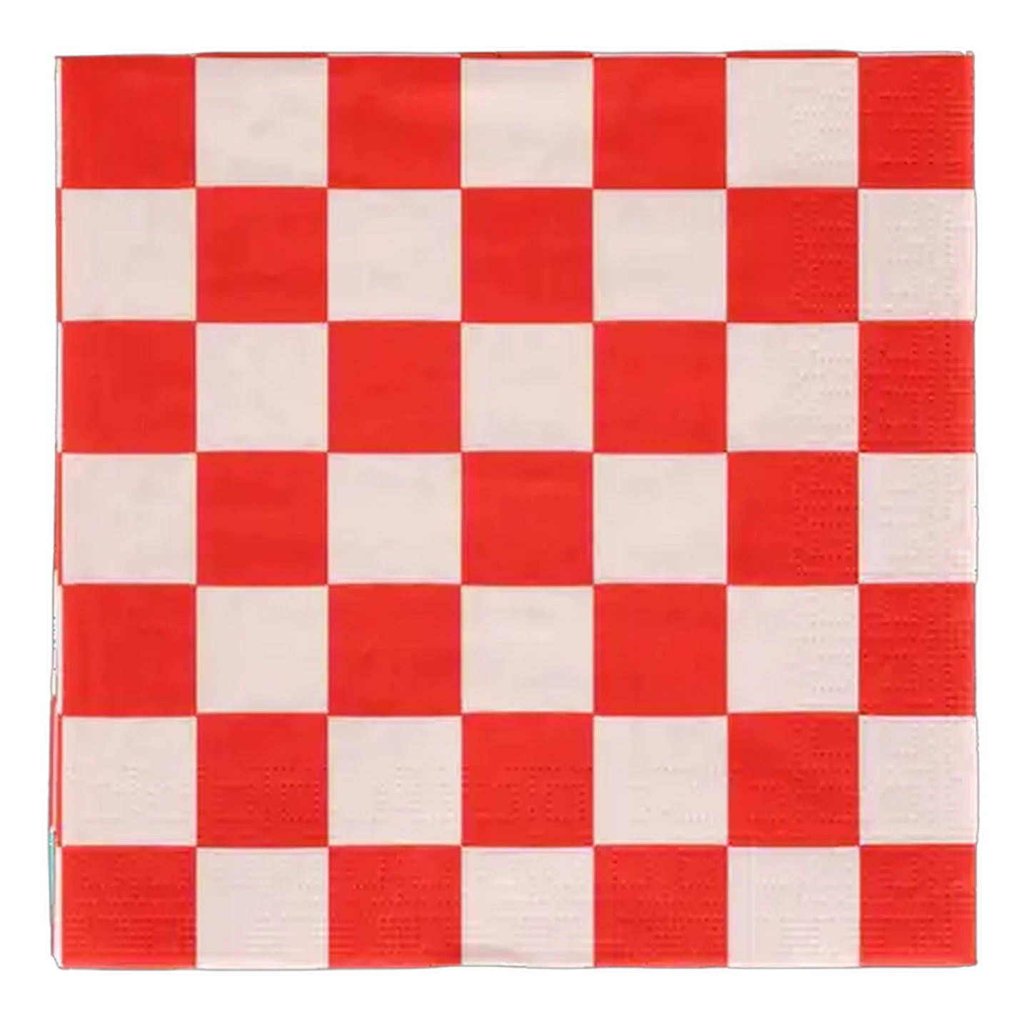 Image of Chessboard Red & White Christmas Napkins 3-Ply 33 x 33cm 20-Pack