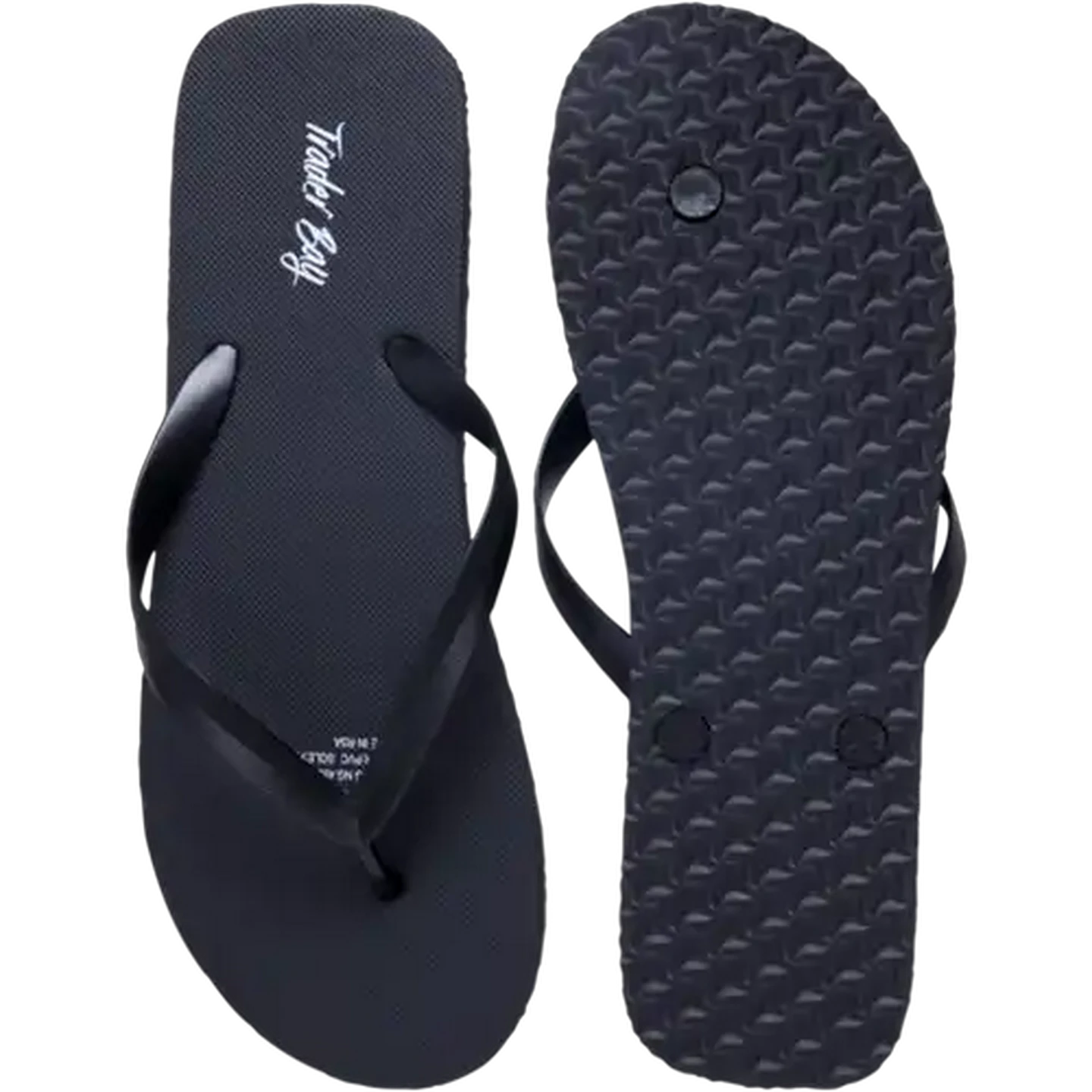 Image of Trader Bay Men's Black Thong Sandals (Size 8-9)