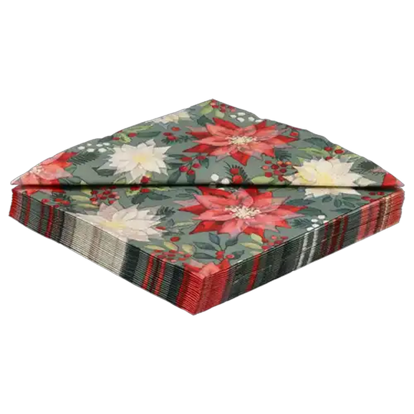 Image of Poinsettia Merry Christmas Napkins 3-Ply 33 x 33cm 20-Pack
