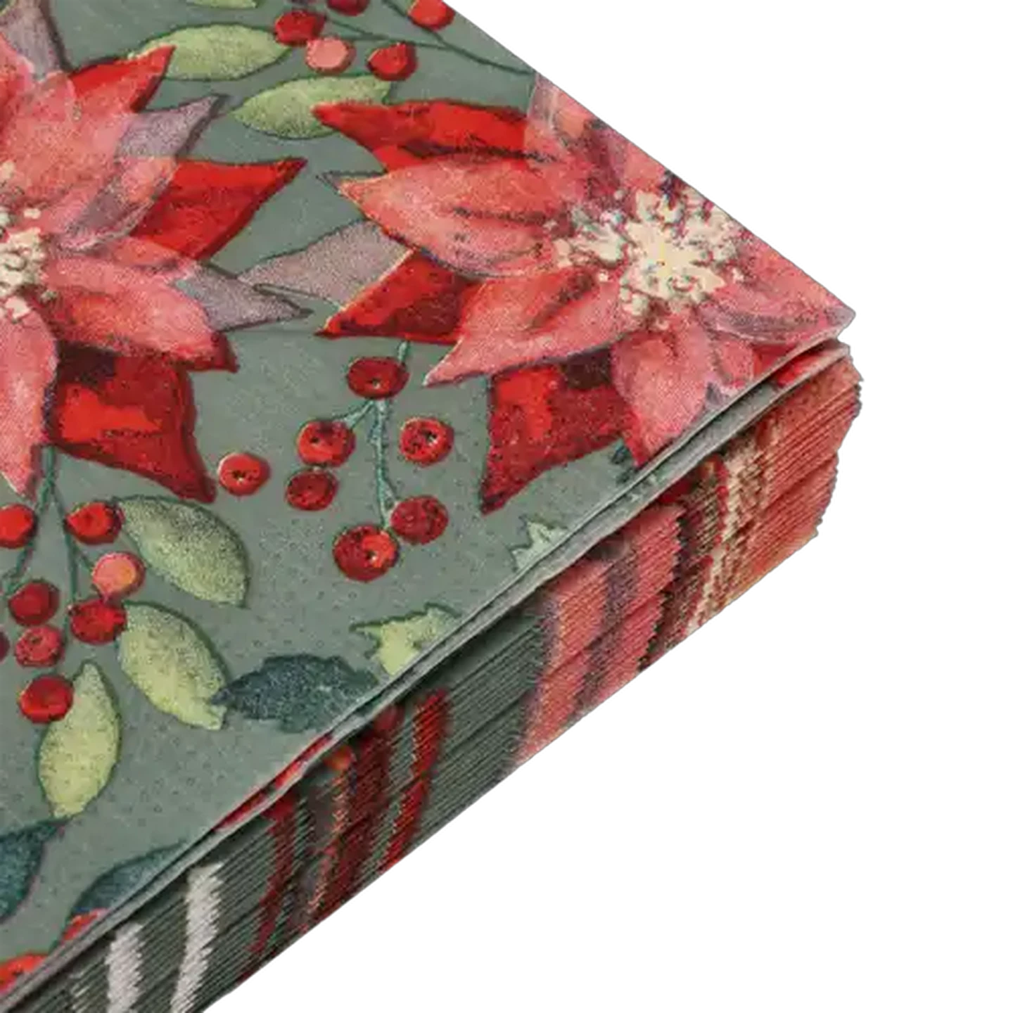 Image of Poinsettia Merry Christmas Napkins 3-Ply 33 x 33cm 20-Pack