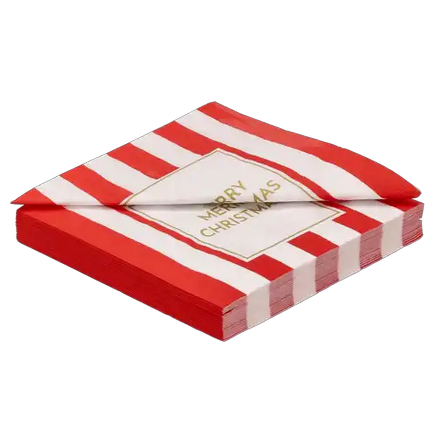Image of Formart Red & White Stripe Christmas Napkins 3-Ply 33 x 33cm 20-Pack