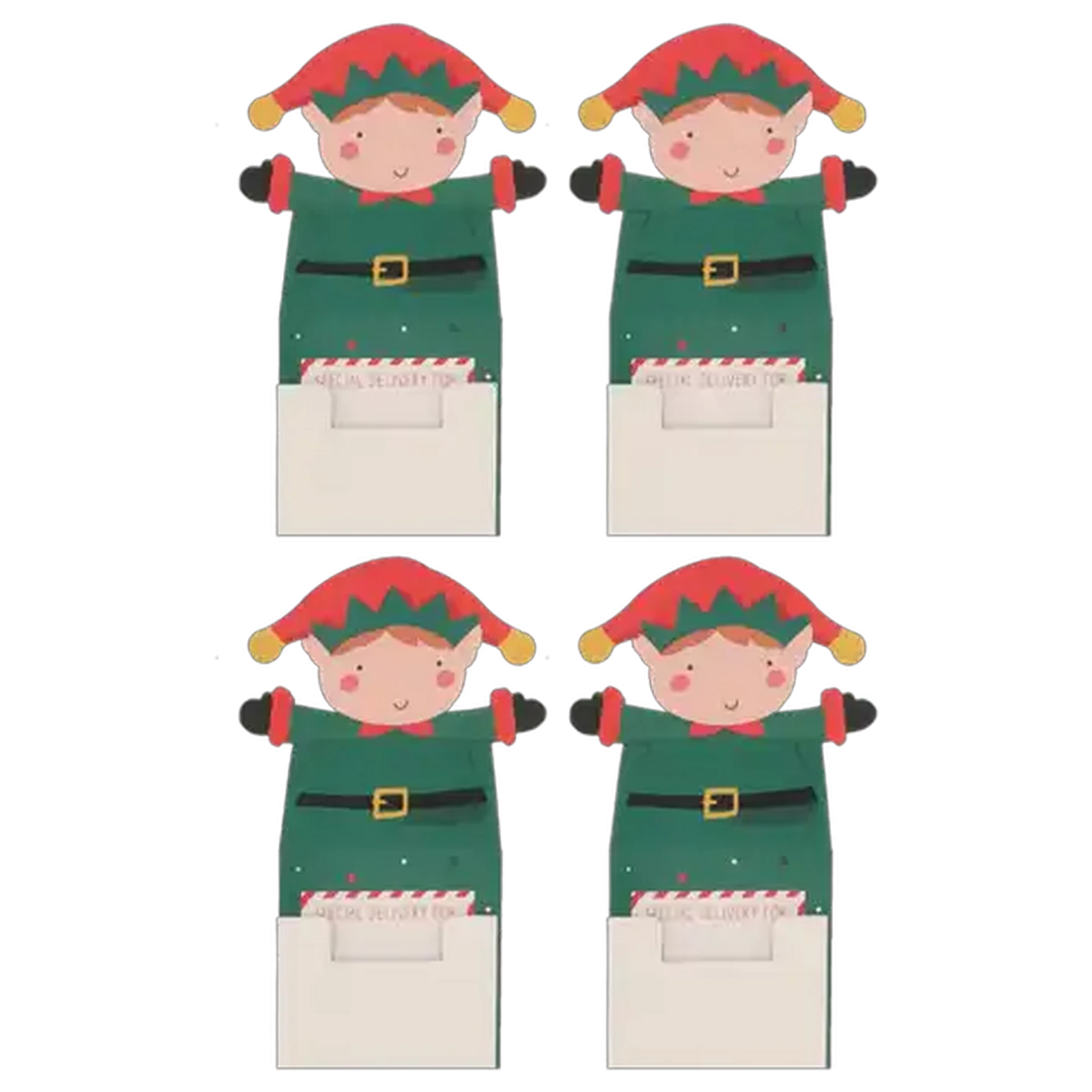 Image of Noth Pole Christmas Elf Treat Boxes 4-Pack (Design May Vary)