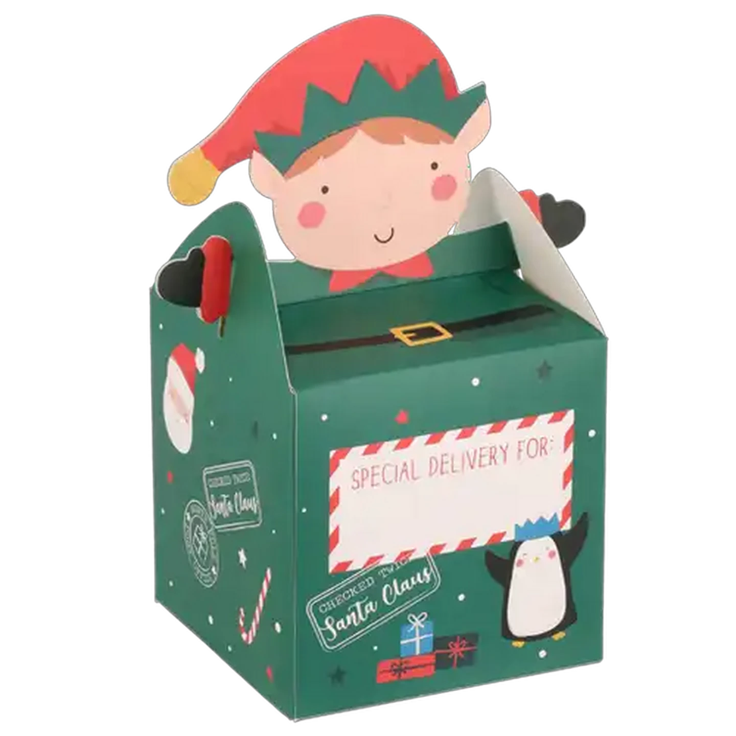 Image of Noth Pole Christmas Elf Treat Boxes 4-Pack (Design May Vary)