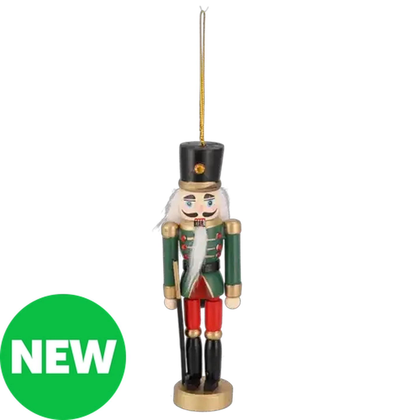 Image of Santa's Choice Wood Nutcracker Christmas Tree Decoration 15cm