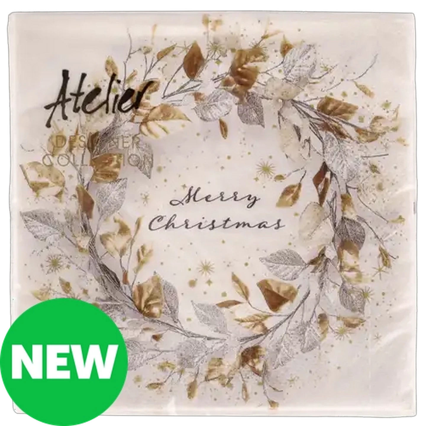Image of Atelier Merry Christmas Wreath Napkins 3-Ply 33 x 33cm 20-Pack