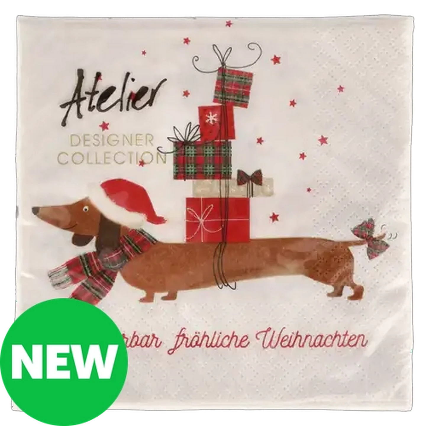 Image of Atelier Dog Christmas Napkins 3-Ply 33 x 33cm 20-Pack