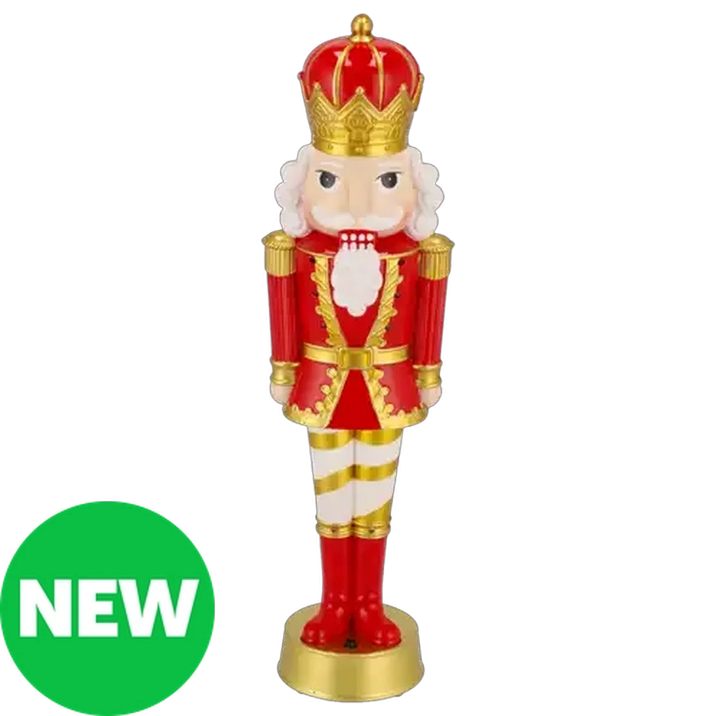 Image of Illuminated Traditional Battery-Operated LED Christmas King Nutcracker Statue 36.5cm