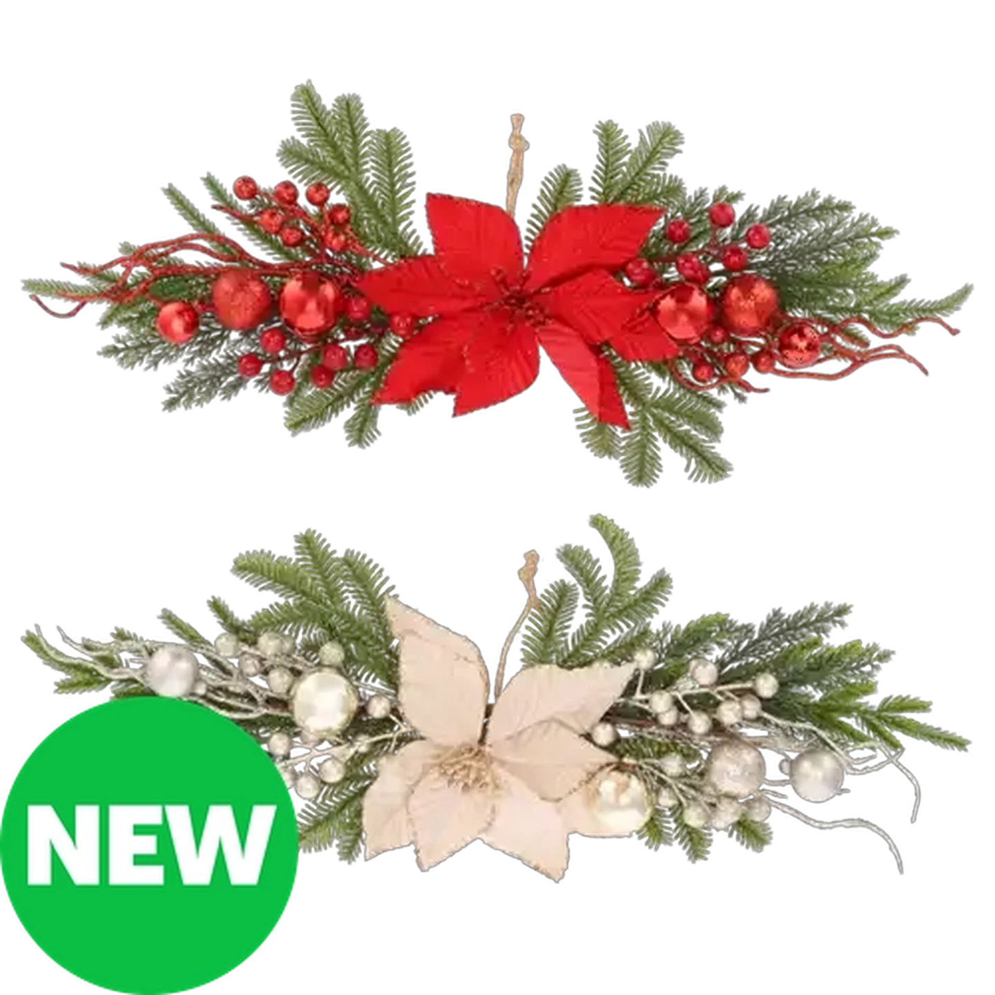 Image of Artificial Christmas Garland Swain Foliage Wreath 50cm (Colour May Vary)