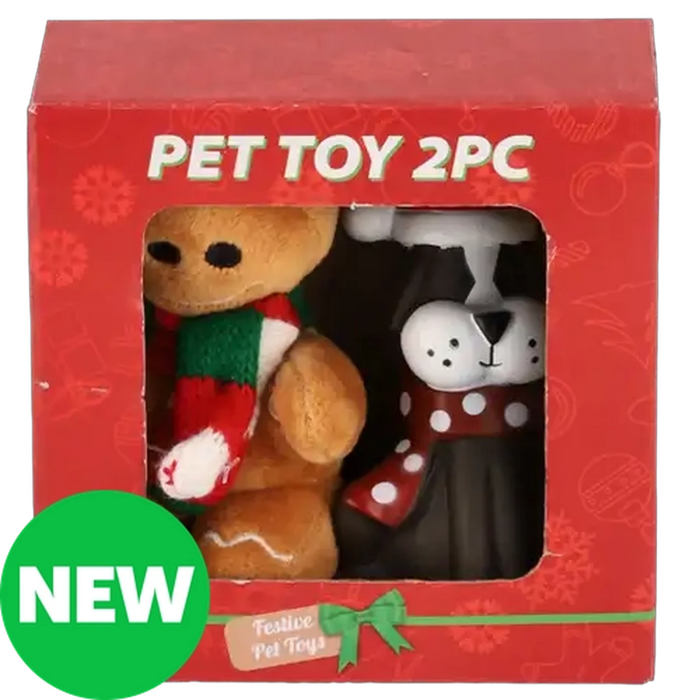 Image of Pet Toy Christmas-Themed Dog Set 2-Pack