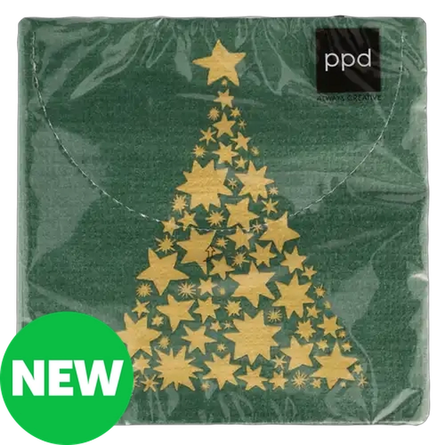 Image of Tree Canvas Green Christmas Napkins 3-Ply 33 x 33cm 15-Pack