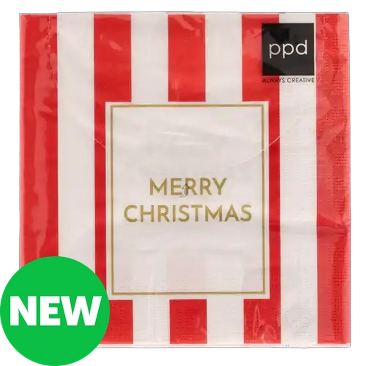 Image of Formart Red & White Stripe Christmas Napkins 3-Ply 33 x 33cm 20-Pack