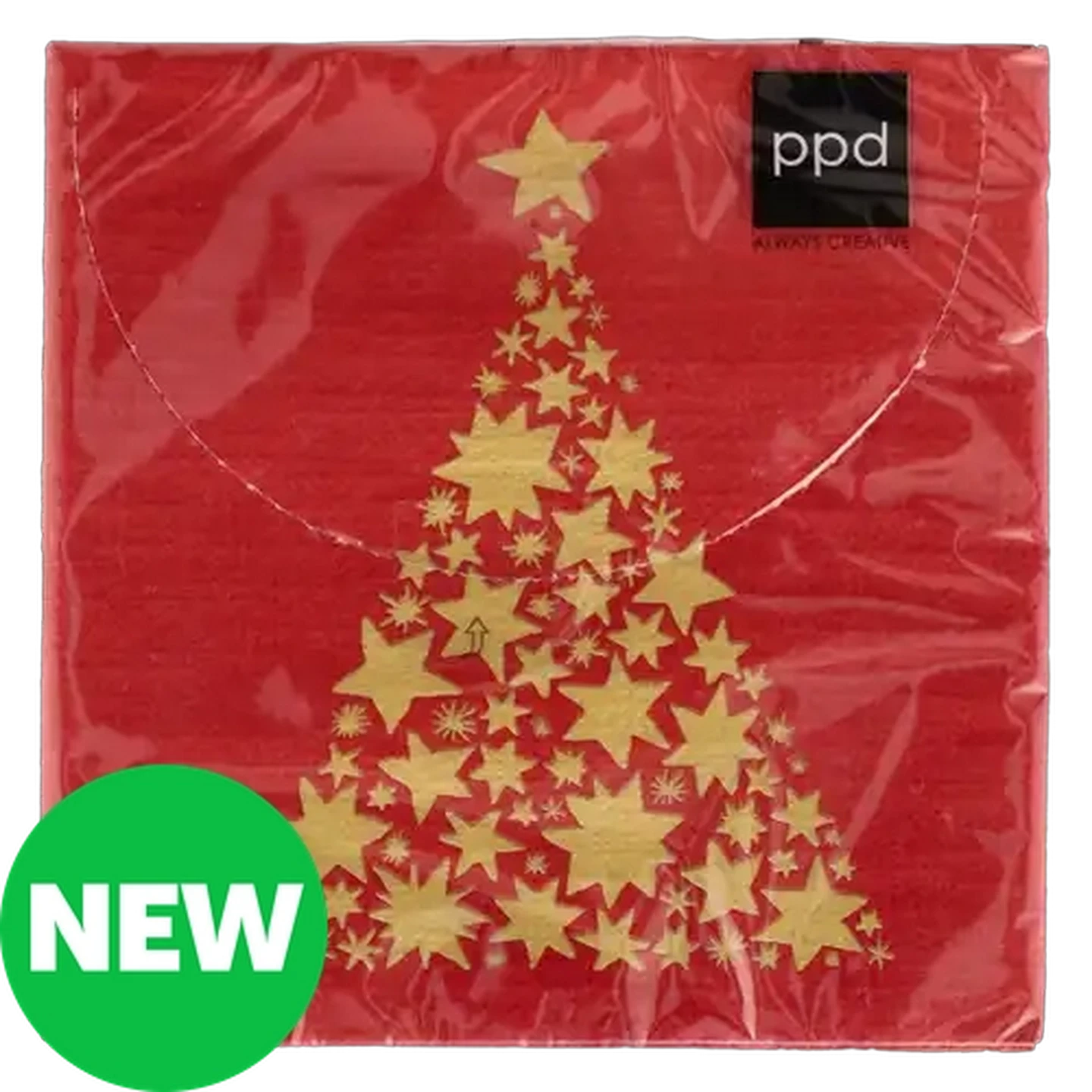 Image of Tree Canvas Red Christmas Napkins 3-Ply 33 x 33cm 15-Pack