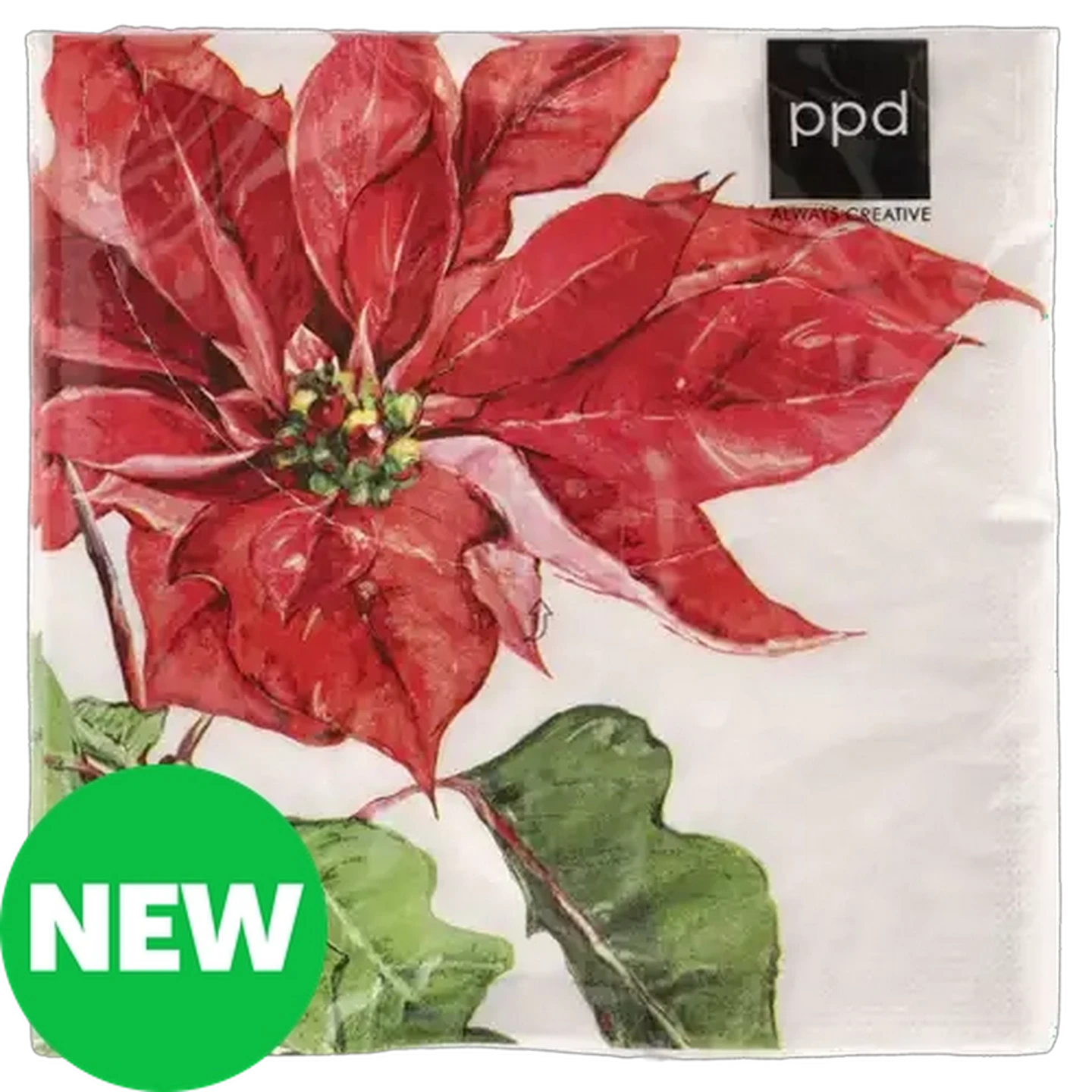 Image of Atelier Poinsettia Rouge Christmas Napkins 3-Ply 33 x 33cm 20-Pack
