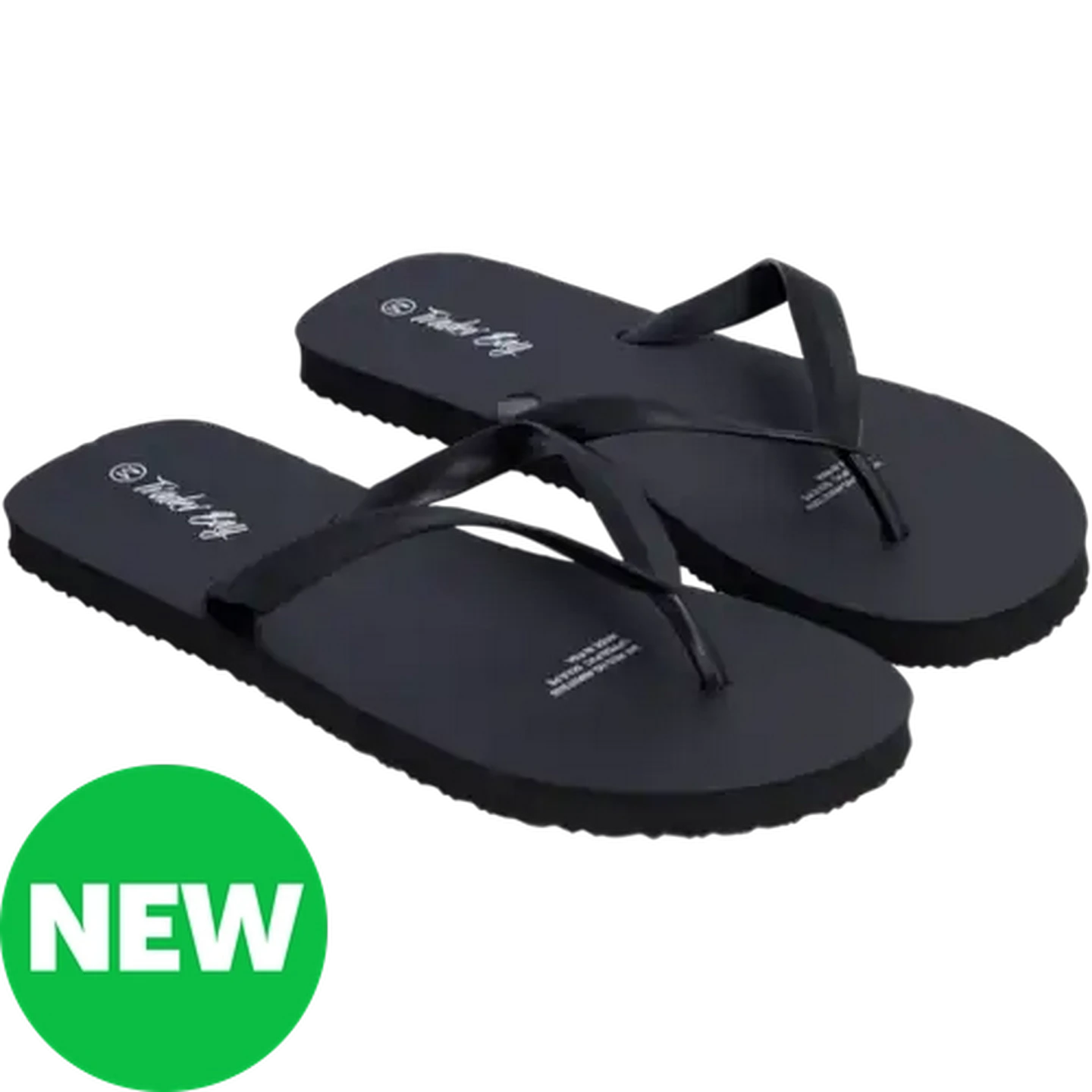 Image of Trader Bay Men's Black Thong Sandals (Size 8-9)