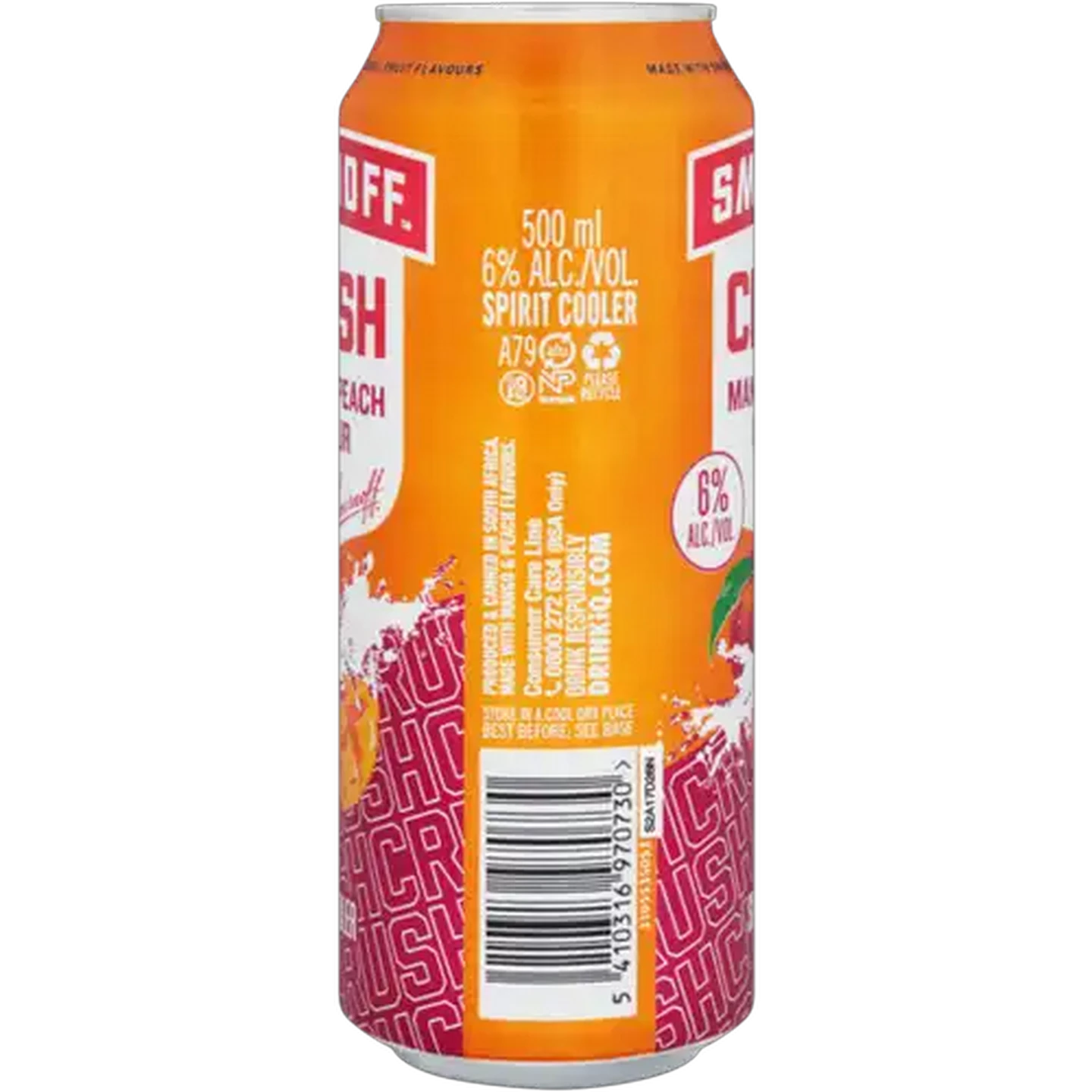 Image of Smirnoff Crush Mango & Peach Flavour Spirit Cooler Can 500ml 