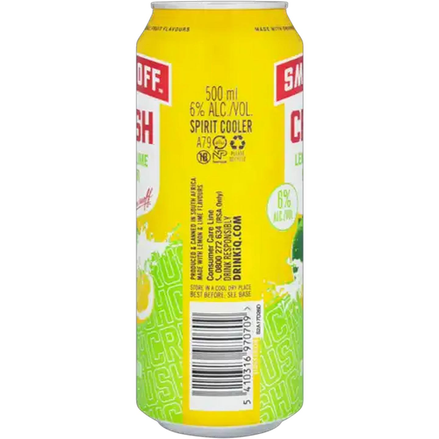 Image of Smirnoff Crush Lemon & Lime Flavour Spirit Cooler Can 500ml 