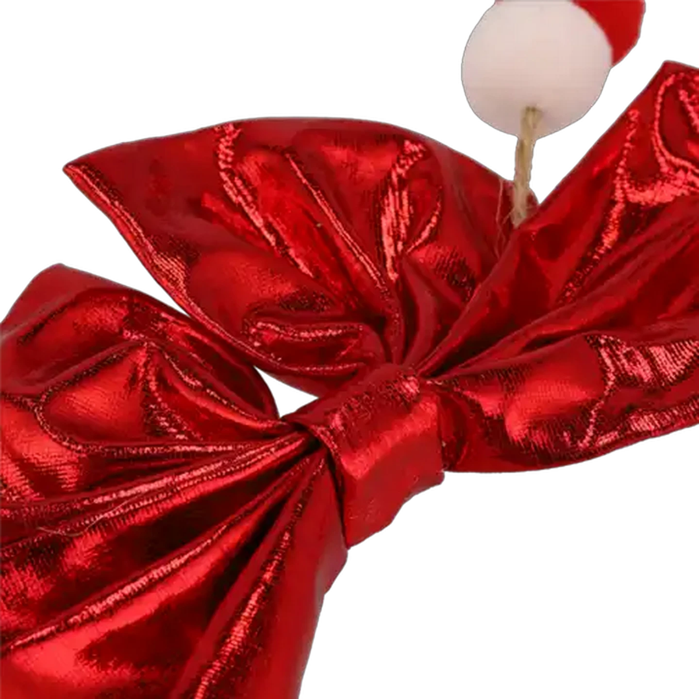 Image of Santa's Choice Garland Bow with Pom Poms 150cm (Colour May Vary)