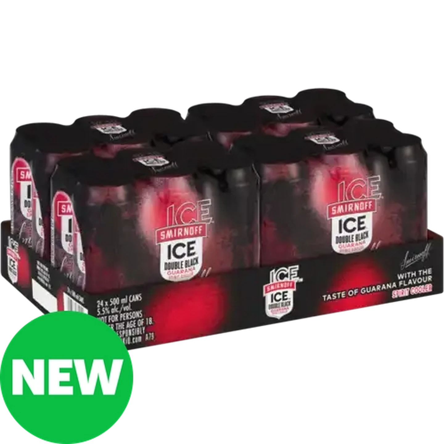 Image of Smirnoff Ice Guarana Double Black Spirit Cooler Cans 24 x 500ml 