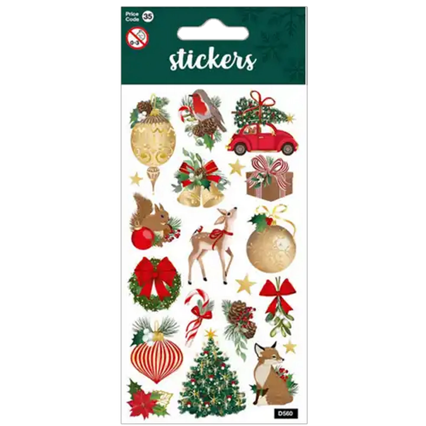 Image of CardCo Assorted Christmas Stickers (Design May Vary)