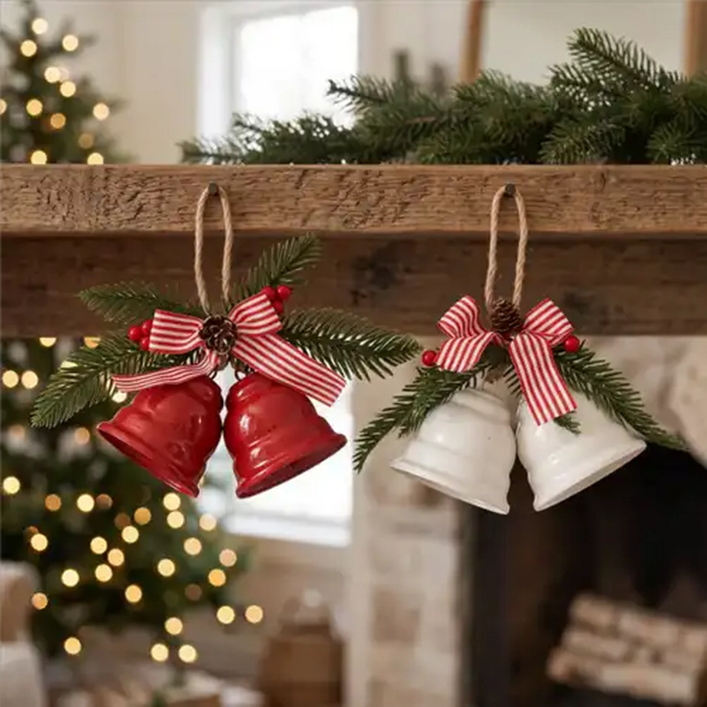 Image of Santa's Choice Metal Twin Christmas Bells 18cm (Colour May Vary)