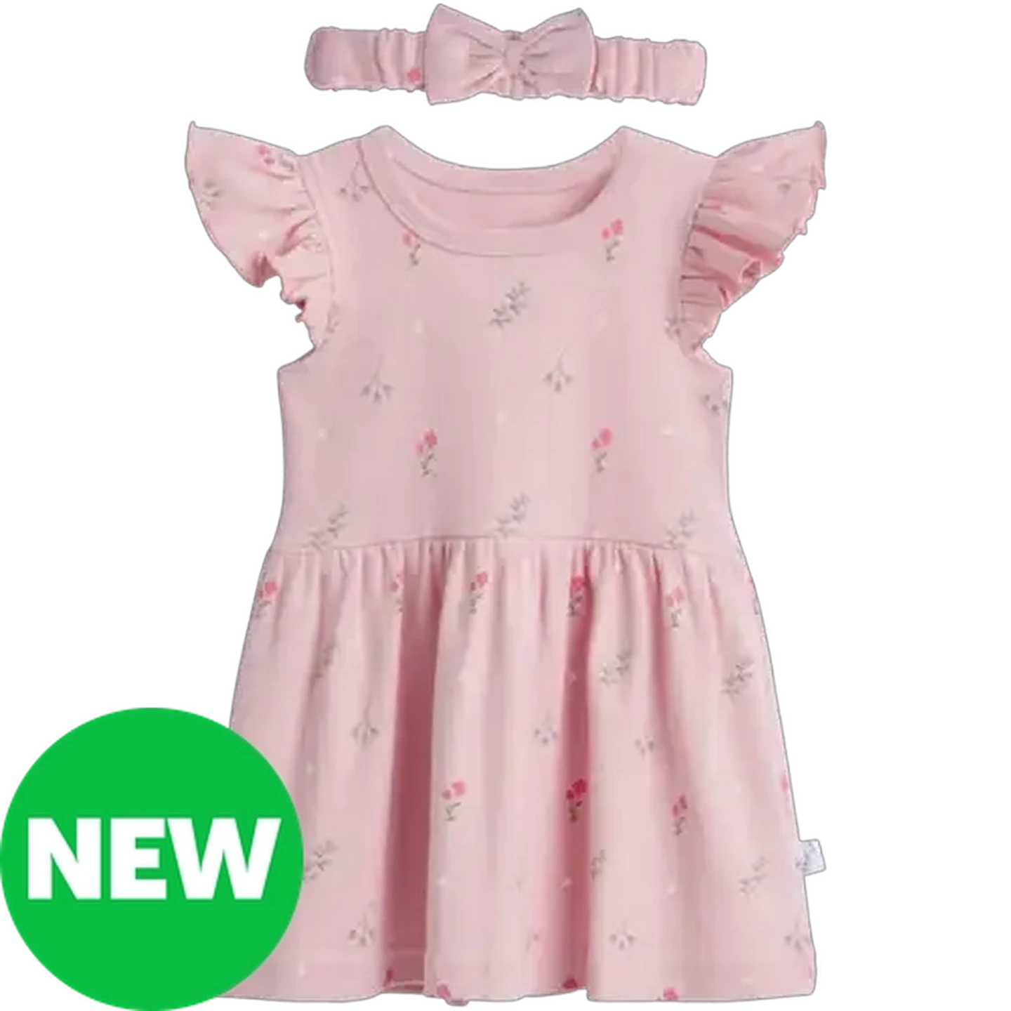 Image of Jolly Tots Basics Pink Dress Set 2 Piece 0 - 3 Months