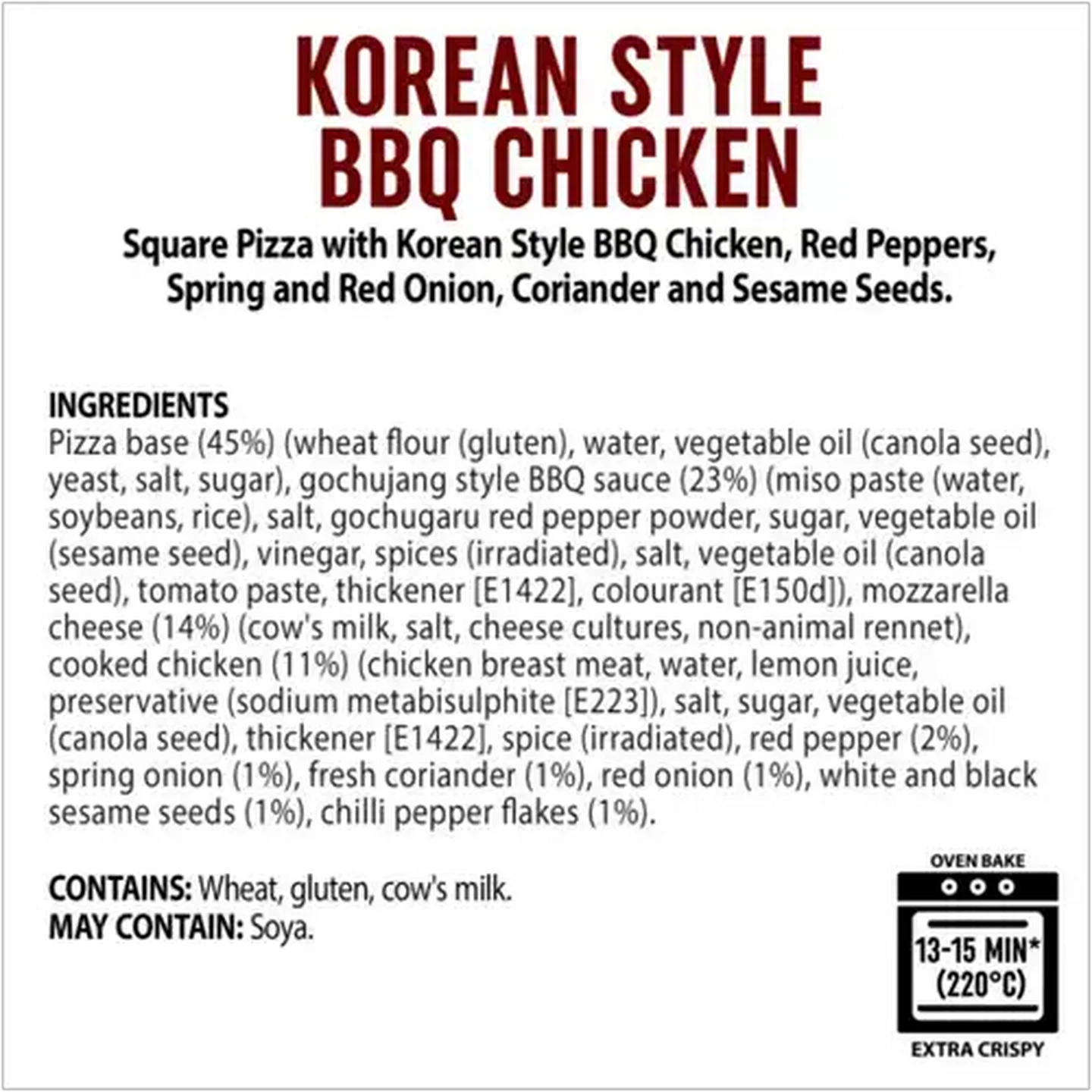 Image of Dr. Oetker Frozen Korean Style BBQ Chicken Pizza 500g 