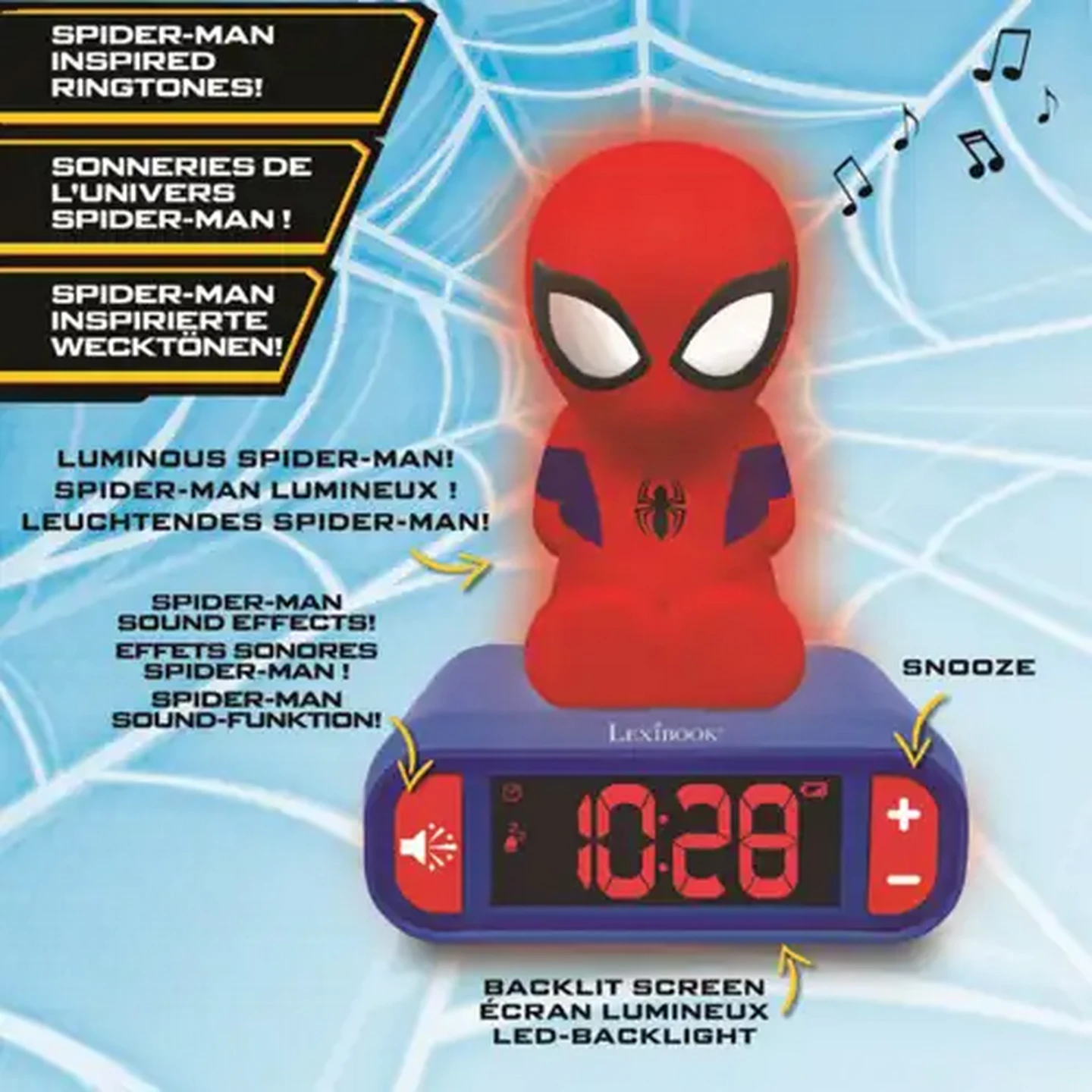 Image of Lexibook Spider-Man 3D Nightlight Digital Alarm Clock