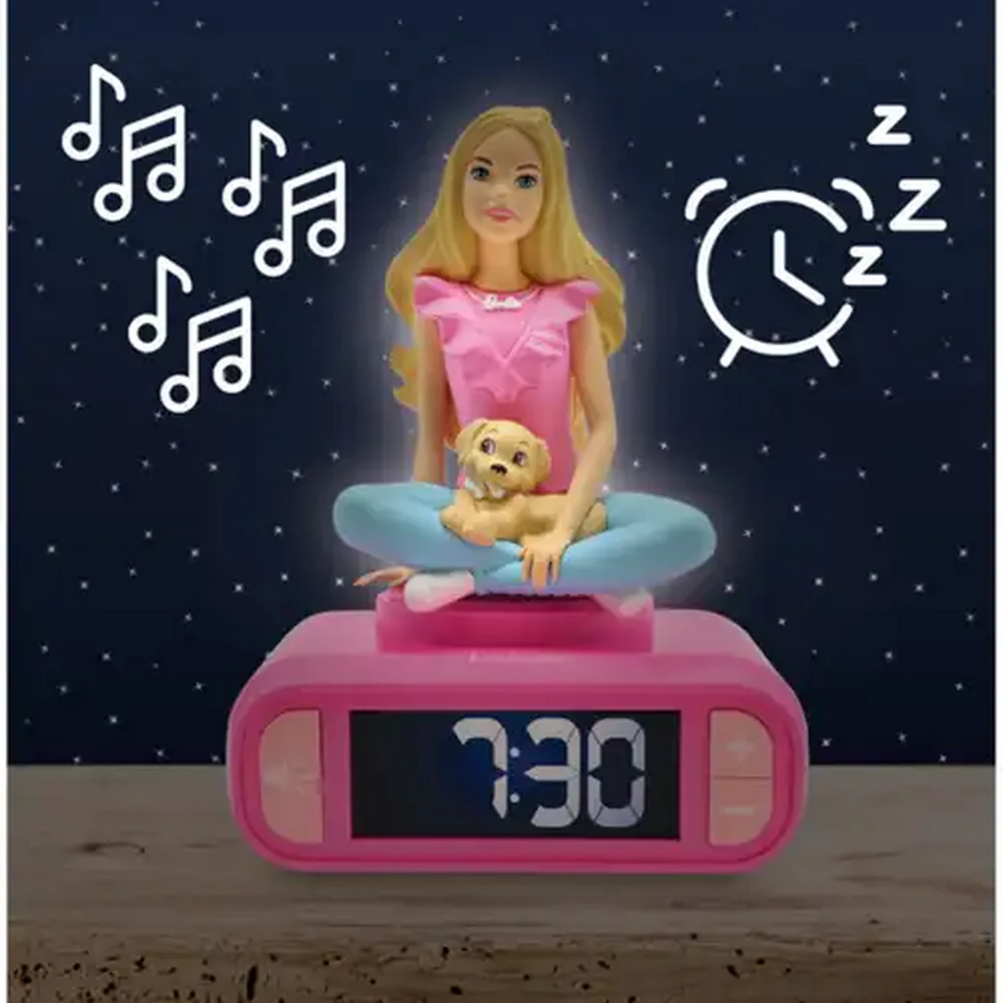 Image of Lexibook Barbie 3D Nightlight Digital Alarm Clock