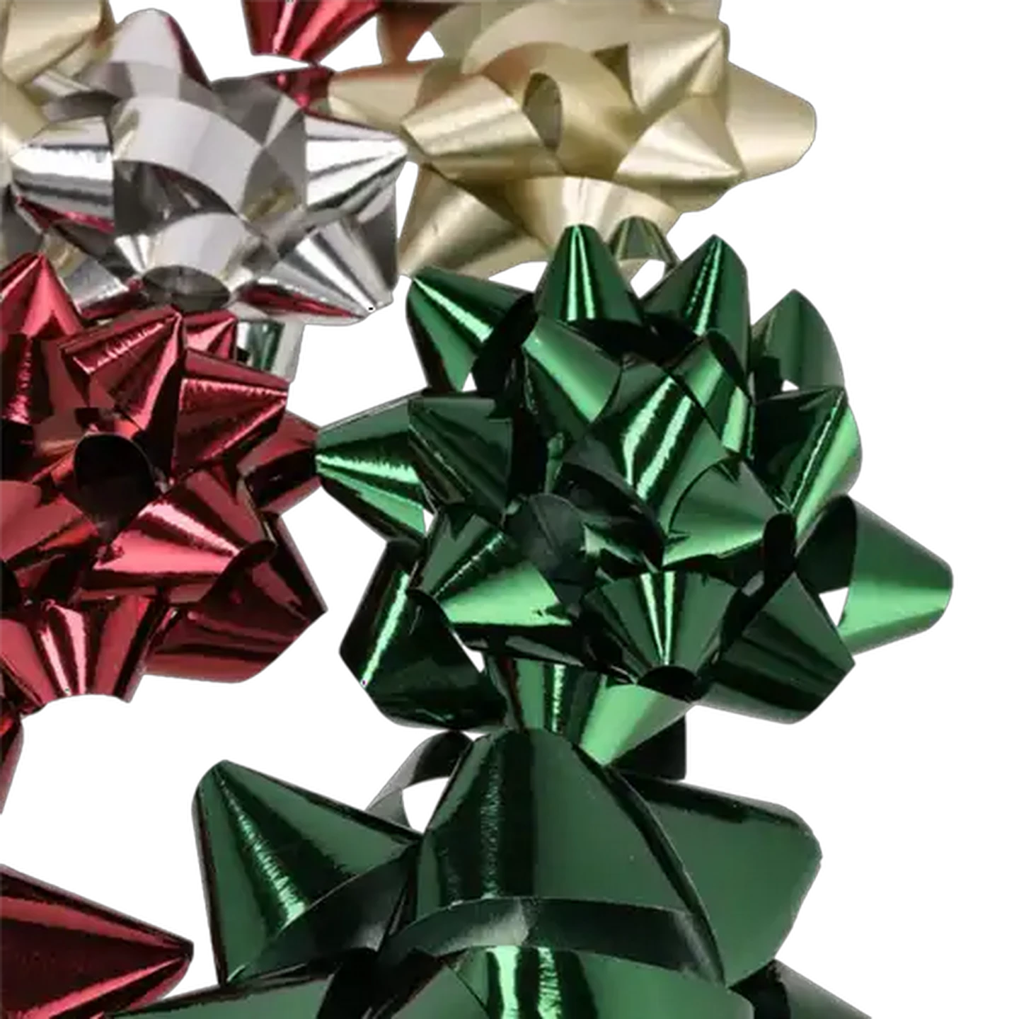 Image of North Pole Multicoloured Metallic Christmas Gift Bows 16-Piece