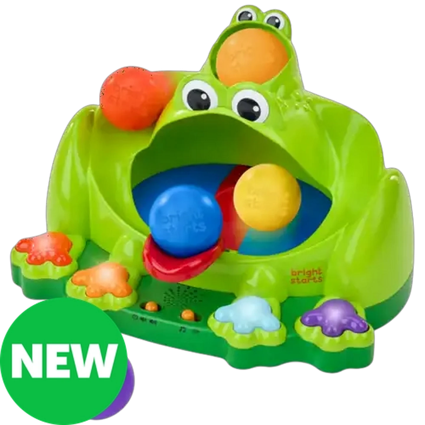 Image of Bright Starts Poppin' Ball Frog Toy 6 Months +