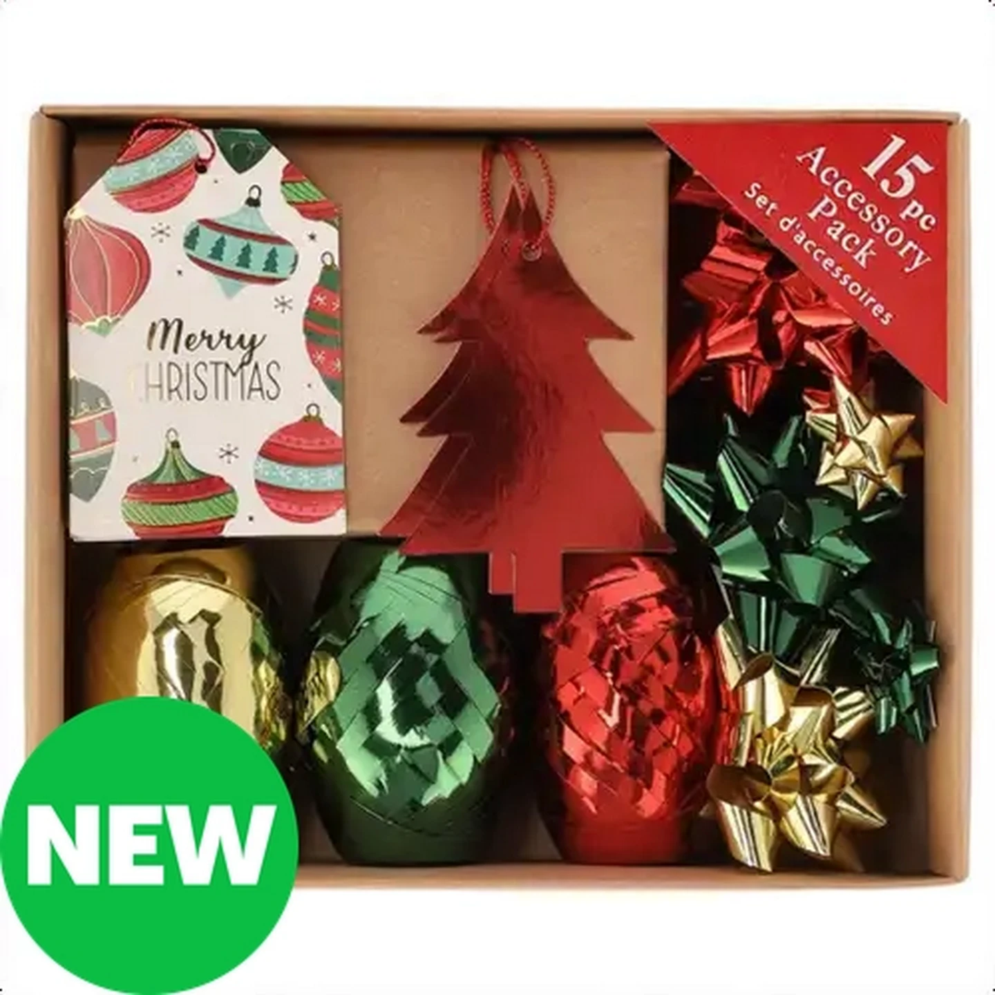 Image of Christmas Tag Ribbon & Bow Accessory Pack 15-Piece