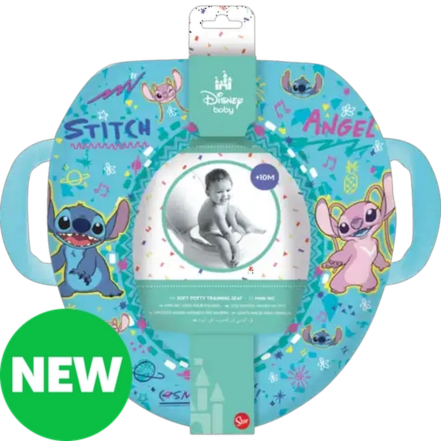 Image of Dreambaby Stitch Mini Toilet Seat With Handles 10 Months+