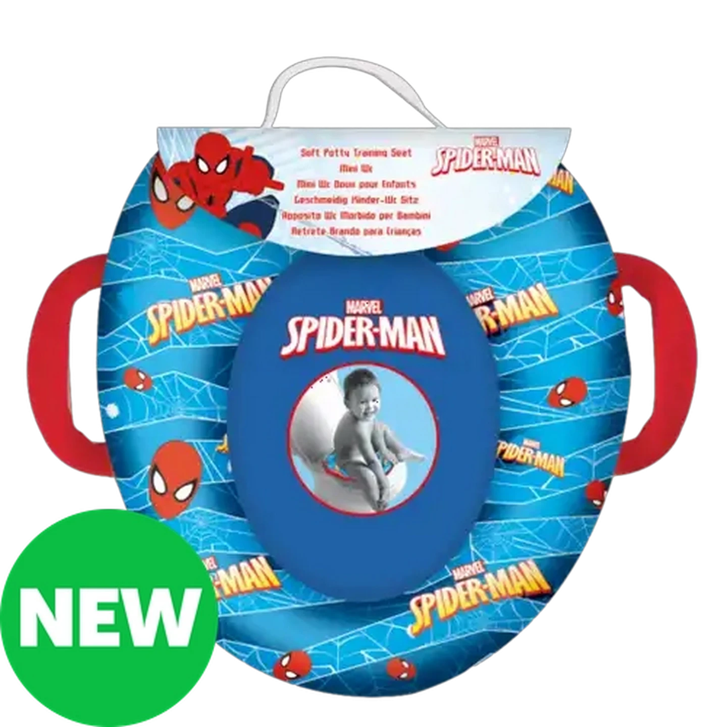Image of Dreambaby Spider-Man Mini Toilet Seat With Handles 10 Months+