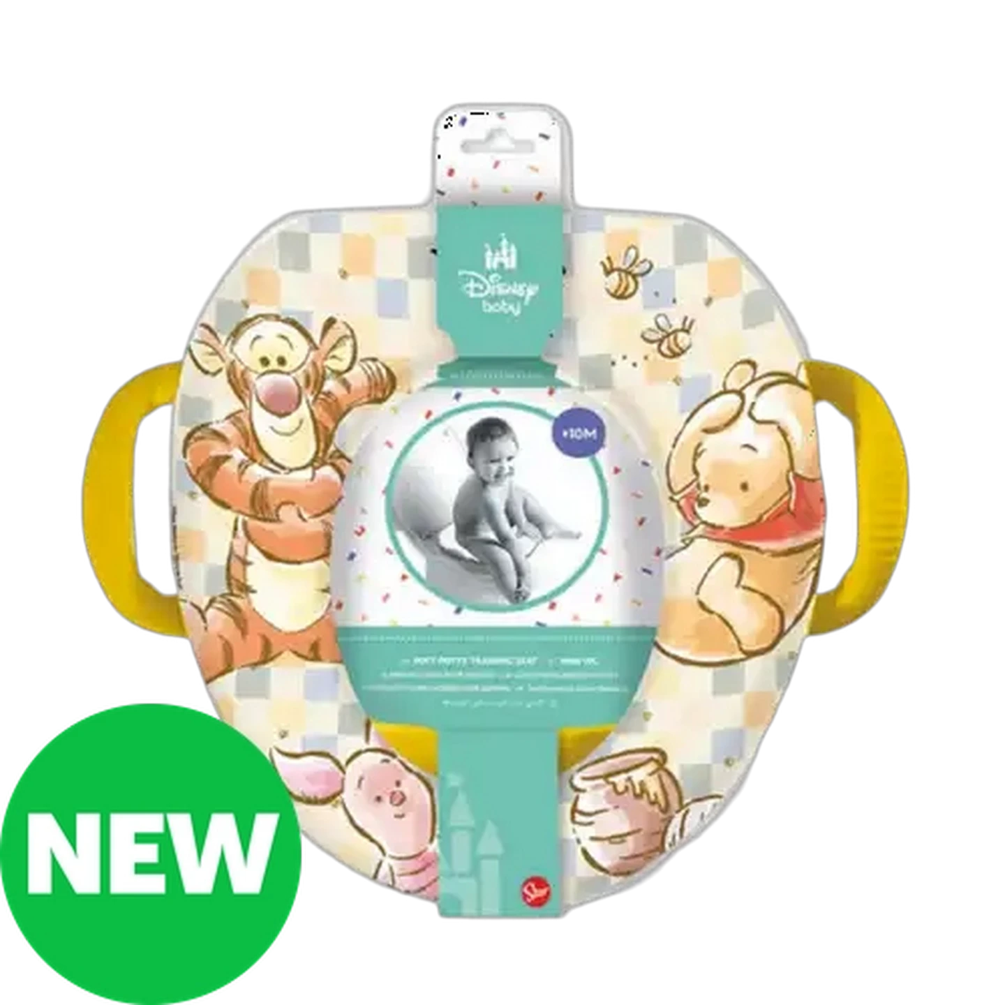Image of Dreambaby Pooh & Friends Mini Toilet Seat With Handles 10 Months+