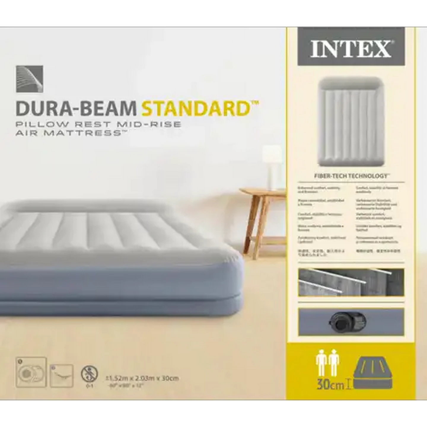 Image of Intex Dura-Beam Standard Queen Pillow Rest Mid-Rise Airbed