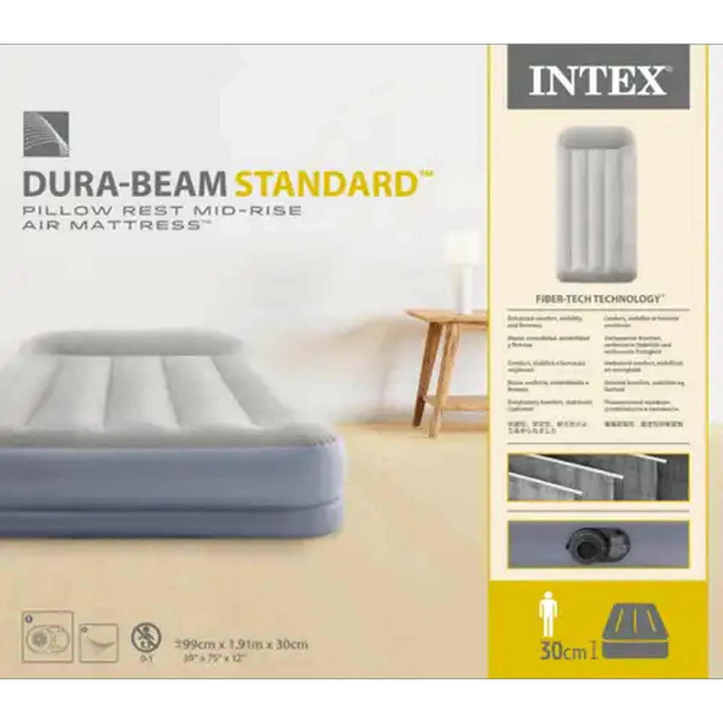 Image of Intex Dura-Beam Standard Single Pillow Rest Mid-Rise Airbed
