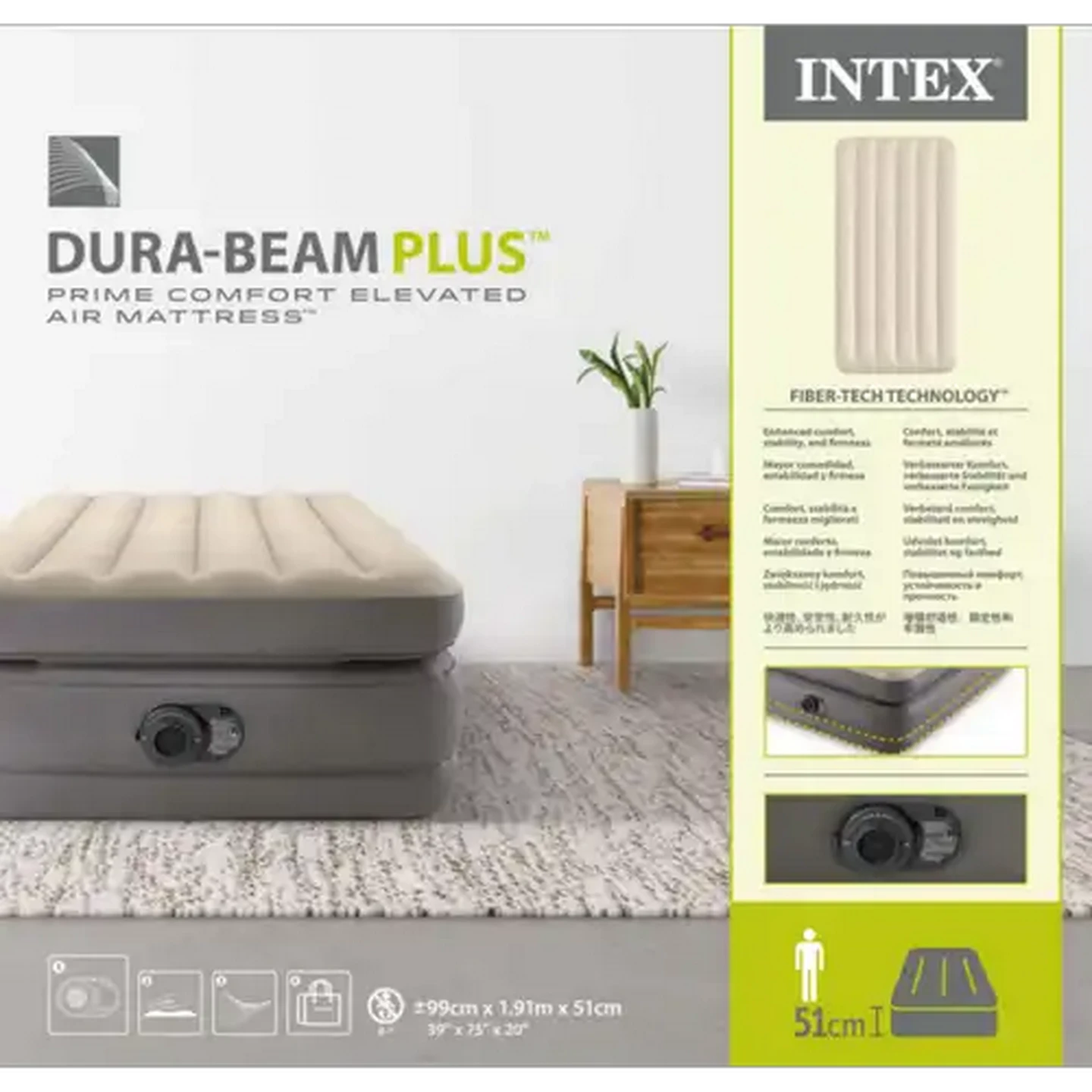 Image of Intex Dura-Beam Plus Single Comfort Elevated Airbed