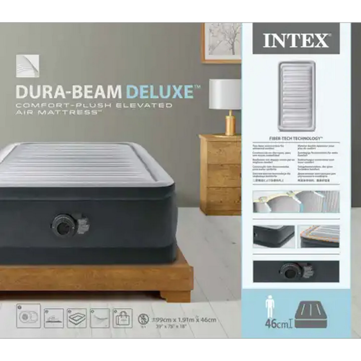 Image of Intex Dura-Beam Single Deluxe Comfort Plush Airbed