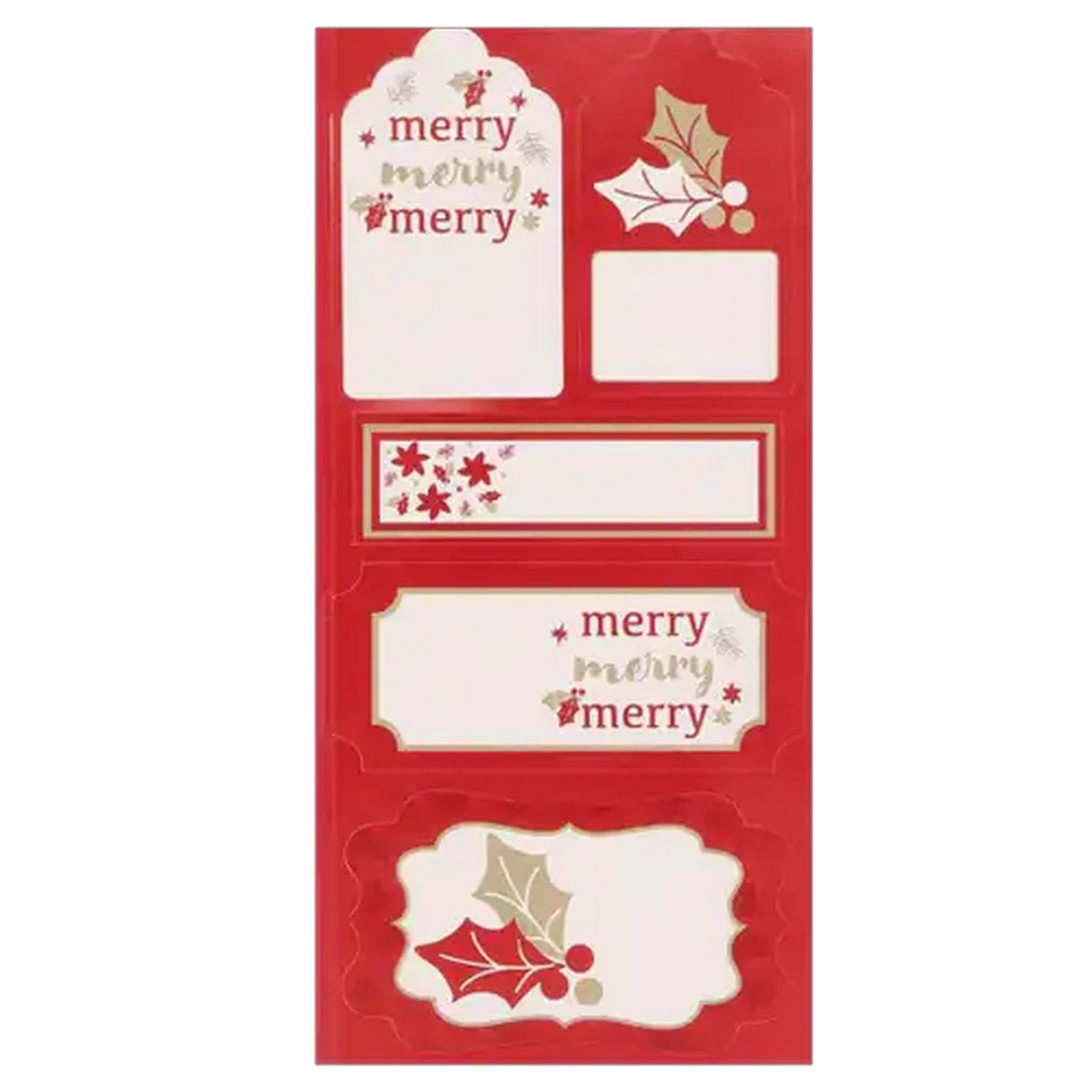 Image of Merry Foliage Stick-On Christmas Labels 20-Pack